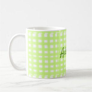 Waterverf Green Plaid Ginham Gepersonaliseerde Voe Koffiemok