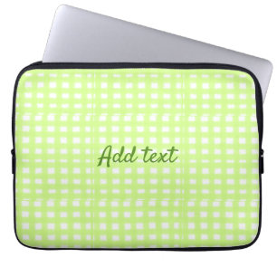 Waterverf Green Plaid Ginham Gepersonaliseerde Voe Laptop Sleeve