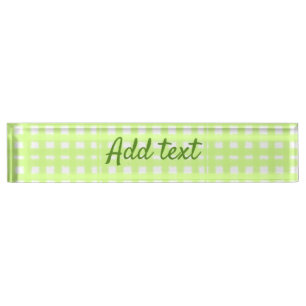 Waterverf Green Plaid Ginham Gepersonaliseerde Voe Naambordje