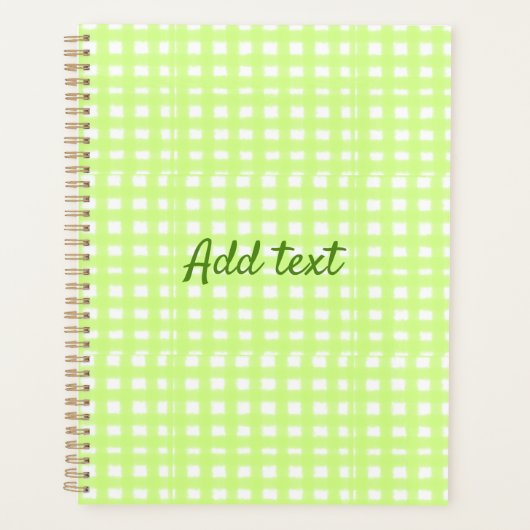Waterverf Green Plaid Ginham Gepersonaliseerde Voe Planner (Voorkant)