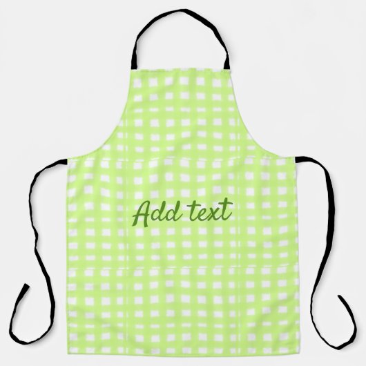 Waterverf Green Plaid Ginham Gepersonaliseerde Voe Schort (Voorkant)