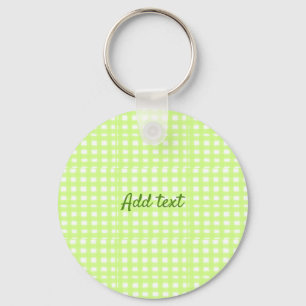 Waterverf Green Plaid Ginham Gepersonaliseerde Voe Sleutelhanger
