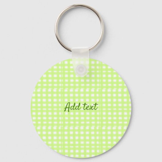 Waterverf Green Plaid Ginham Gepersonaliseerde Voe Sleutelhanger (Voorkant)