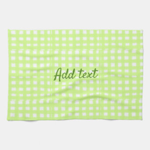 Waterverf Green Plaid Ginham Gepersonaliseerde Voe Theedoek