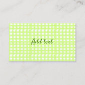 Waterverf Green Plaid Ginham Gepersonaliseerde Voe Visitekaartje (Achterkant)