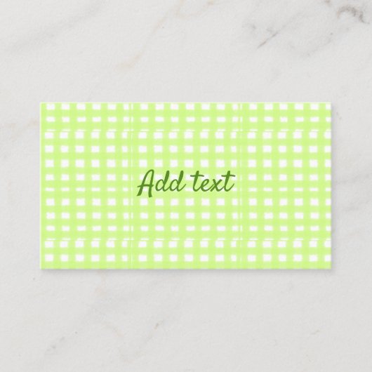 Waterverf Green Plaid Ginham Gepersonaliseerde Voe Visitekaartje (Voorkant)