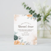 Waterverf Green Rozen Rehearings Dinner Kaart (Staand voorkant)