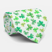 Waterverf Green Shamrock Clover St. Patrick's day Stropdas (Opgerold)