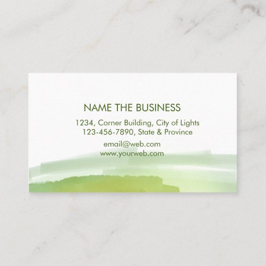 Waterverf Green Splatter Abstract Makeup Artist Visitekaartje (Achterkant)