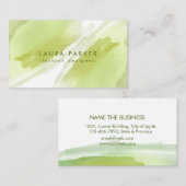 Waterverf Green Splatter Abstract Makeup Artist Visitekaartje (Voorkant / Achterkant)