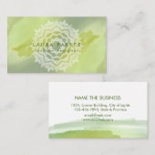 Waterverf Green Splatter Abstracte Mandala Art Visitekaartje (Voorkant / Achterkant)