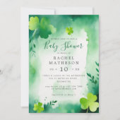 waterverf Green St Patricks Day baby shower Kaart (Voorkant)