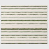 Waterverf Green Stripe Wrapping Paper Cadeaupapier (Vlak)