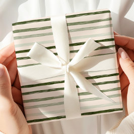 Waterverf Green Stripe Wrapping Paper Cadeaupapier