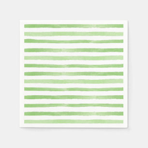 Waterverf Green Stripes Papier Servet
