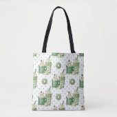  WATERVERF GREEN & TAN IRISH BEVERAGE TOTE BAG (Voorkant)