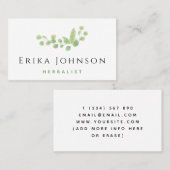 Waterverf Green Tree Branch Herbalist Homeopathie Visitekaartje (Voorkant / Achterkant)