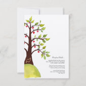 Waterverf Green Tree Wedding Reception Kaart (Achterkant)