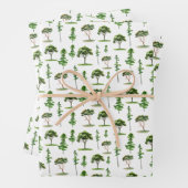 Waterverf Green Trees Pattern Inpakpapier Vel (In situ)