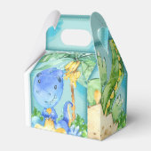 Waterverf Green Triceratops Boy Baby shower Bedankdoosjes (Achterkant)