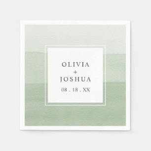 Waterverf Green Wedding Servet