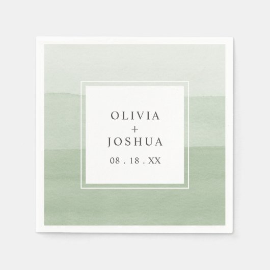 Waterverf Green Wedding Servet (Voorkant)