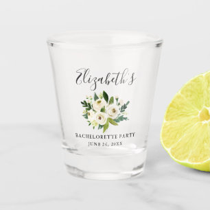 Waterverf Green White Floral Bachelorette Party Shot Glas