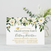 Waterverf Green White Floral Gradual Party Kaart (Staand voorkant)