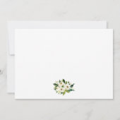 Waterverf Green White Floral Wedding Foto Bedankkaart (Achterkant)