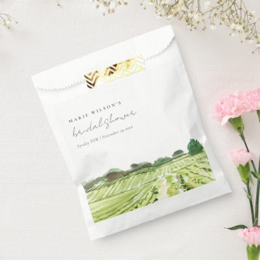 Waterverf Green Winery Vineyard Vrijgezellenfeest Bedankzakje (Gezegeld)