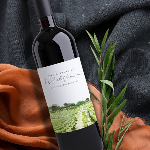 Waterverf Green Winery Vineyard Vrijgezellenfeest Wijn Etiket