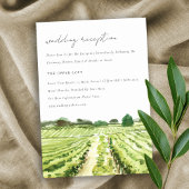 Waterverf Green Winery Vineyard Wedding Reception Informatiekaartje