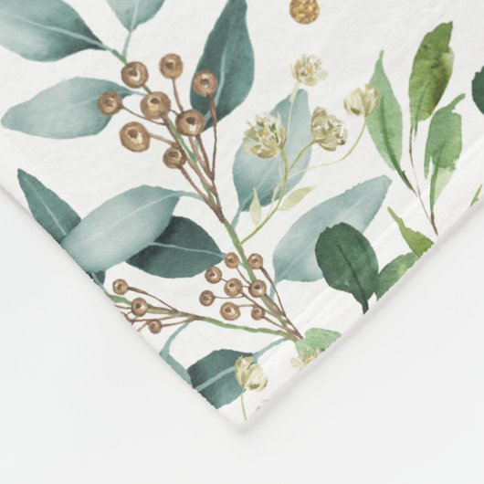 Waterverf Green Woodland Boy Boy Nursery Fleece Deken (Hoek)