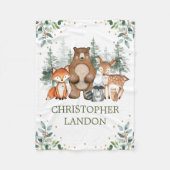 Waterverf Green Woodland Boy Boy Nursery Fleece Deken (Voorkant)