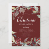 Waterverf Green Wreath Corporate Christmas Party Kaart (Voorkant)