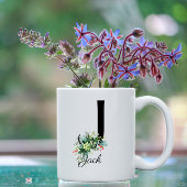 Waterverf greenerletter monogram koffie mok