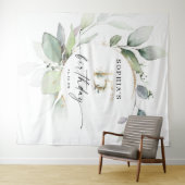 Waterverf Greenery 15th Birthday Backdrop Wandkleed (In Situ (horizontaal))