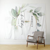 Waterverf Greenery 1st Birthday Backdrop Wandkleed (In Situ (horizontaal))