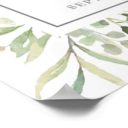 Waterverf Greenery 25th Jubileum Welkomstteken Poster (Hoek)