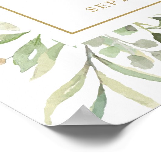 Waterverf Greenery 50th Jubileum Welkomstteken Poster (Hoek)