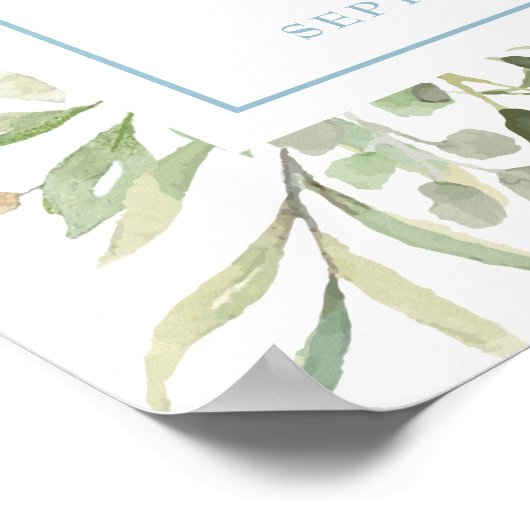 Waterverf Greenery 60th Jubileum Welkom Poster (Hoek)