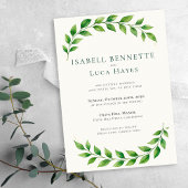 Waterverf Greenery Arch Wedding Invitation Kaart
