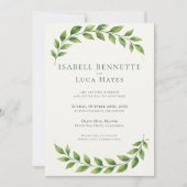 Waterverf Greenery Arch Wedding Invitation Kaart (Voorkant)