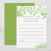 Waterverf Greenery Baby shower Advice for Moeder Advieskaart (Voorkant / Achterkant)