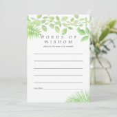 Waterverf Greenery Baby shower Advice for Moeder Advieskaart (Staand voorkant)