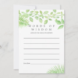 Waterverf Greenery Baby shower Advice for Moeder Advieskaart