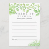 Waterverf Greenery Baby shower Advice for Moeder Advieskaart (Voorkant)