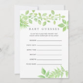 Waterverf Greenery Baby shower Baby Guesses Kaart (Voorkant)