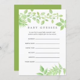 Waterverf Greenery Baby shower Baby Guesses Kaart