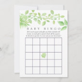 Waterverf Greenery Baby shower Bingo Kaart (Voorkant)